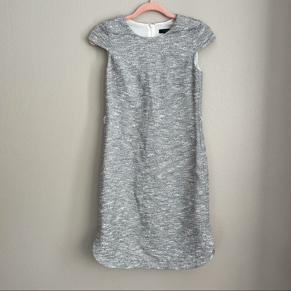 J.crew tweed cap sleeve dress sz.000 missing belt - Picture 1 of 3
